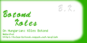botond koles business card